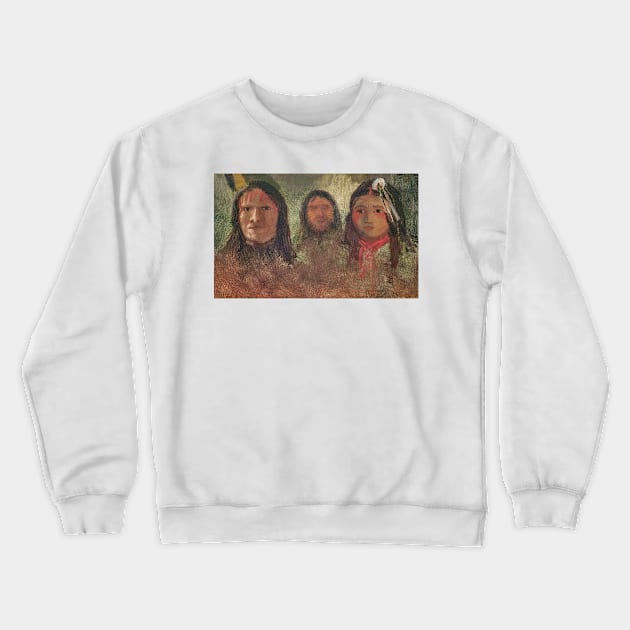 Three Indians by Albert Bierstadt Crewneck Sweatshirt by Classic Art Stall